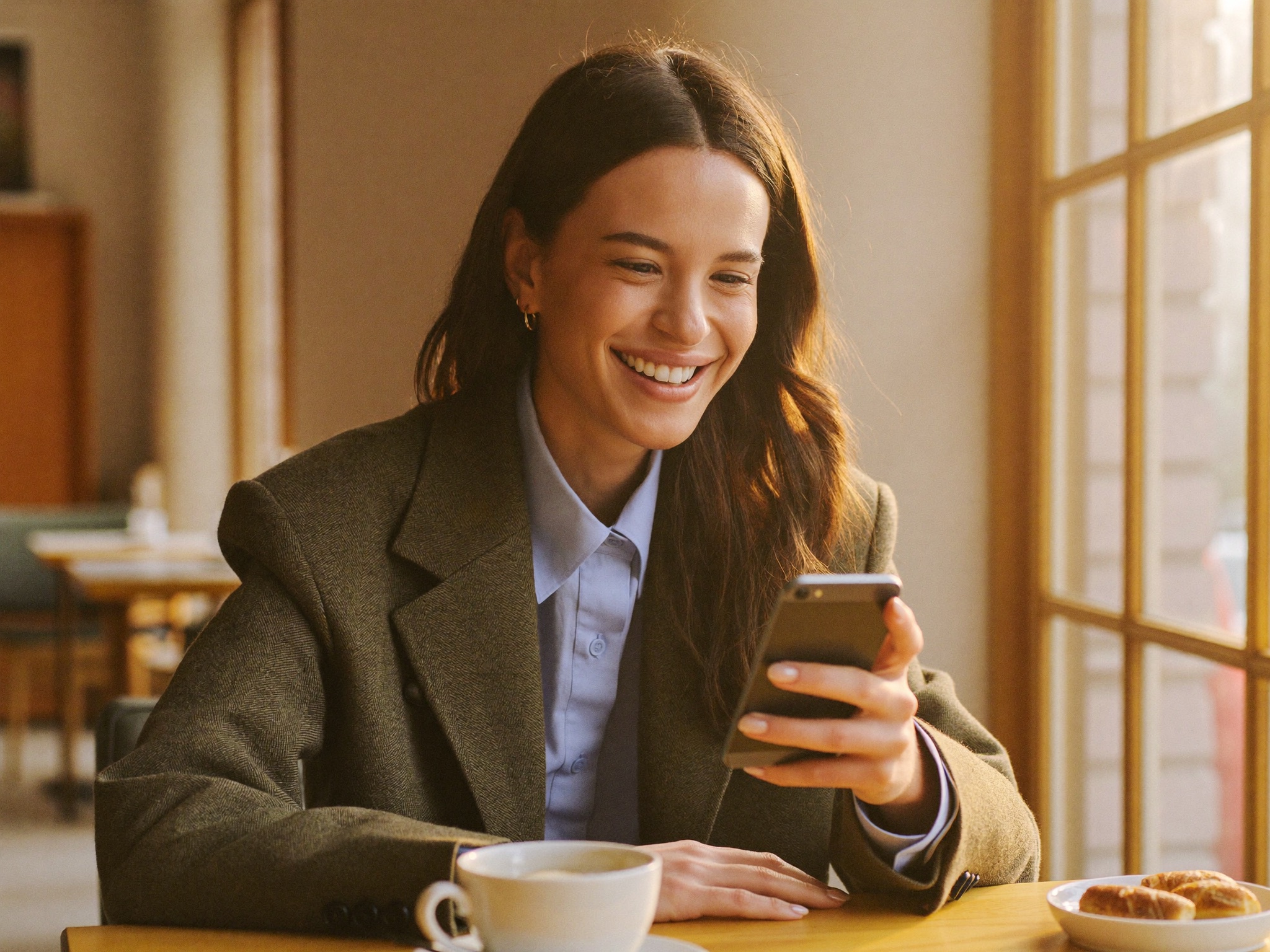 Una persona riceve una buona notizia di lavoro